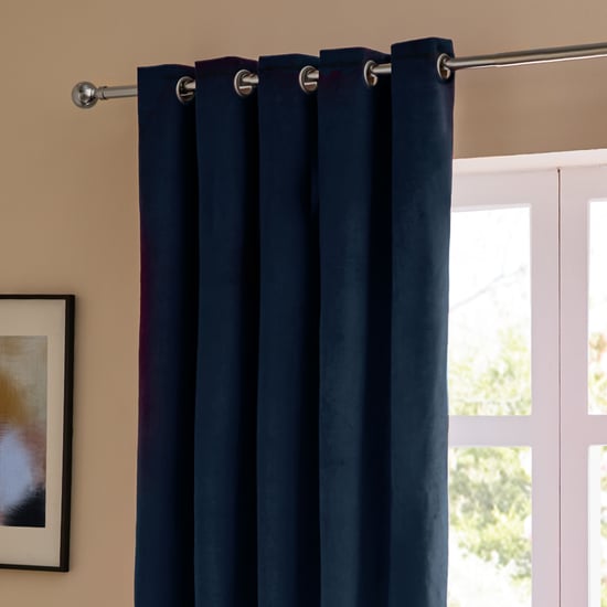 Furn The Ultimate Velvet Room Darkening Eyelet Curtain Pair, Royal - Image 4