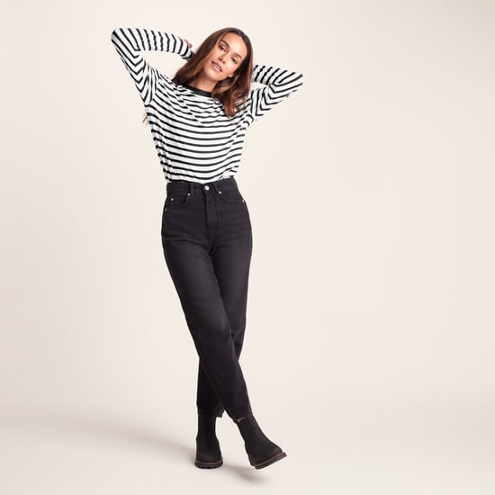 Kitty Womens Long Sleeve TShirt Washed Black Stripe - Image 3