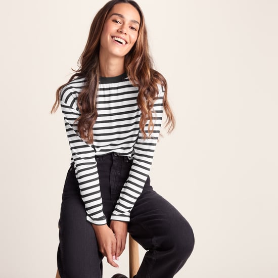 Kitty Womens Long Sleeve TShirt Washed Black Stripe - Image 4