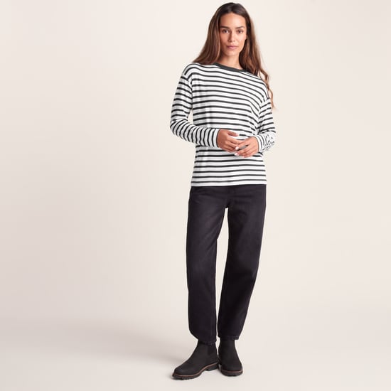 Kitty Womens Long Sleeve TShirt Washed Black Stripe - Image 6