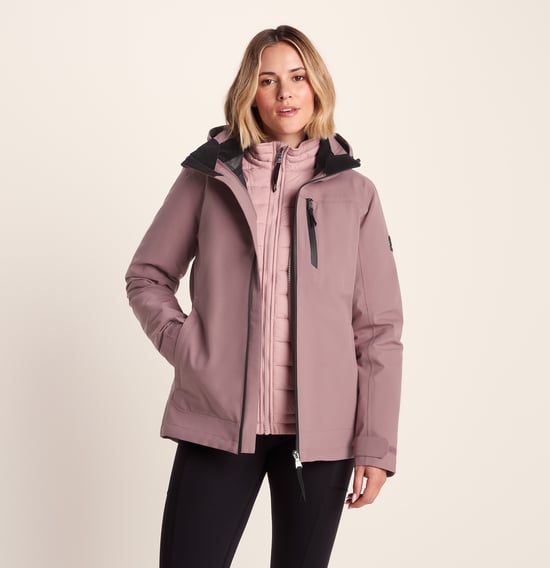 Beverley Womens Waterproof 3in1 Jacket Mauve - Image 5