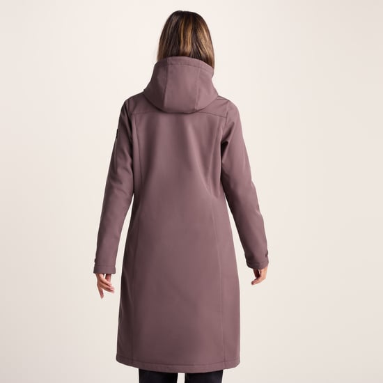 Marina Womens Extra Long Softshell Jacket Dark Mauve - Image 2