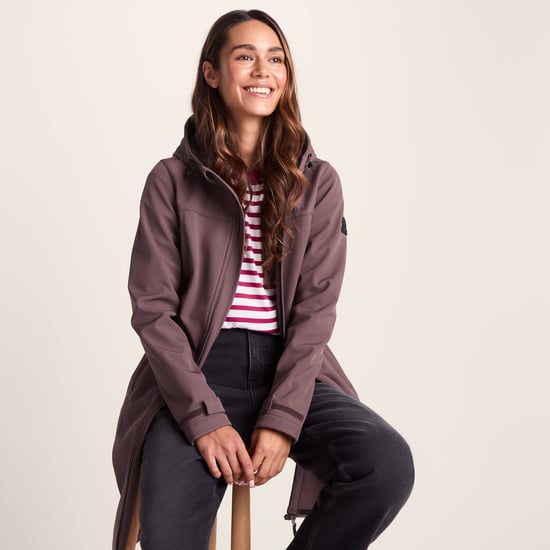 Marina Womens Extra Long Softshell Jacket Dark Mauve - Image 4