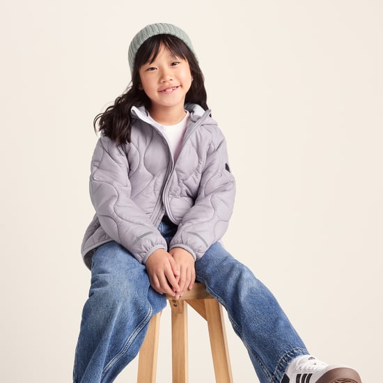 Arbor Kids Padded Jacket Lavender Grey - Image 4