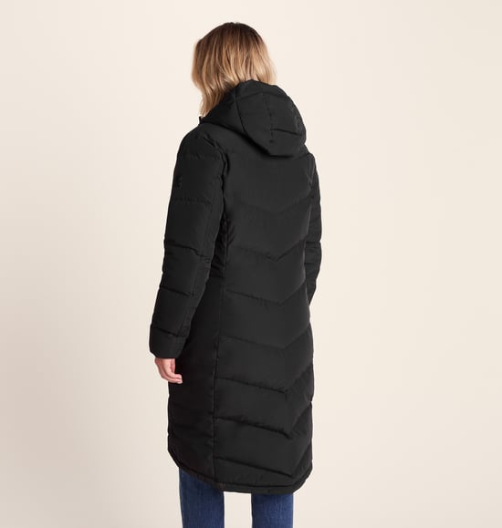 Raleigh Luxe Long Womens Down Jacket Black - Image 2