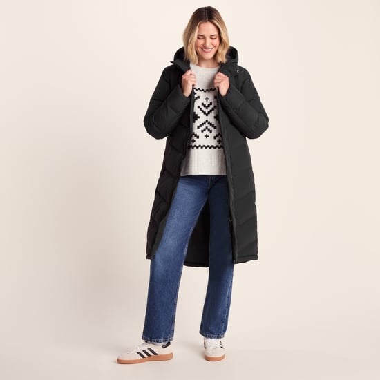 Raleigh Luxe Long Womens Down Jacket Black - Image 3