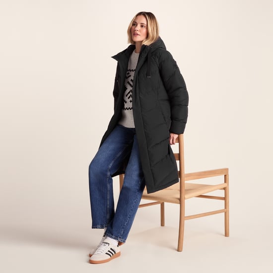 Raleigh Luxe Long Womens Down Jacket Black - Image 4