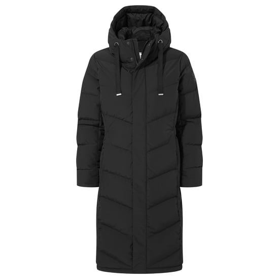 Raleigh Luxe Long Womens Down Jacket Black - Image 5