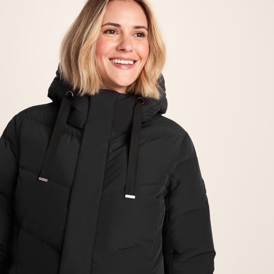 Raleigh Luxe Long Womens Down Jacket Black - Image 6
