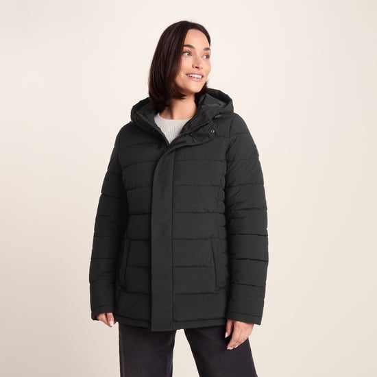 Sleight Womens Padded Short Parka Black - Image 1