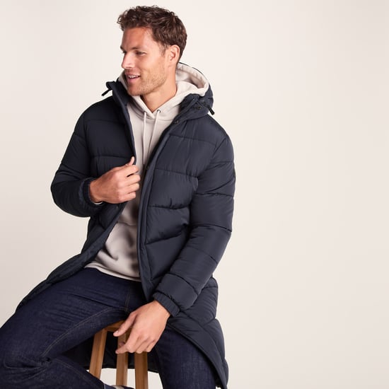 Langrick Mens Long Padded Jacket Dark Indigo - Image 4