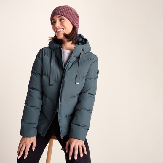 Raleigh Luxe Short Womens Down Jacket Graphite - Image 4