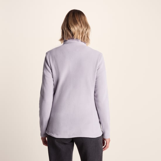 Revive Womens Fleece Zip Neck Lavender Grey - Image 2
