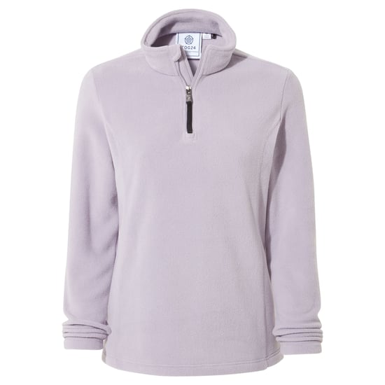 Revive Womens Fleece Zip Neck Lavender Grey - Image 5