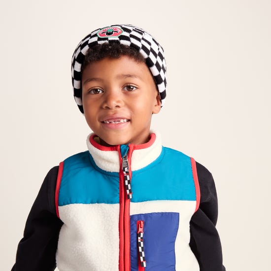 Uda Kids Shaun the Sheep Knit Hat Black White Checkerboard - Image 3