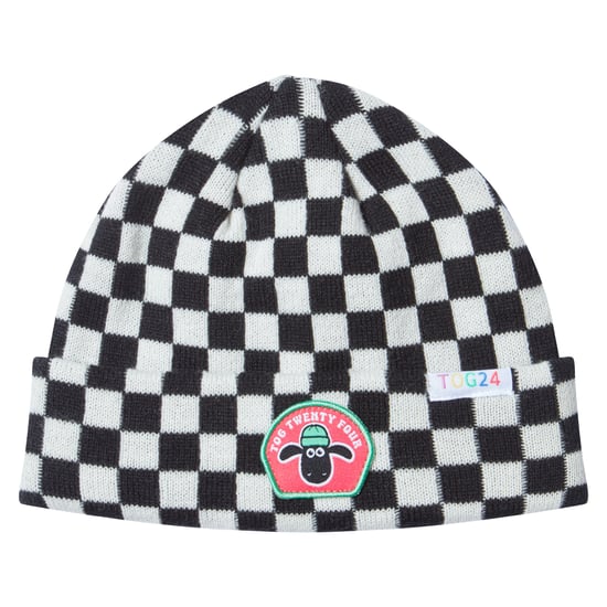 Uda Kids Shaun the Sheep Knit Hat Black White Checkerboard - Image 5