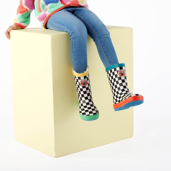 Border Kids Shaun the Sheep Wellies Black White Checkerboard - Image 4
