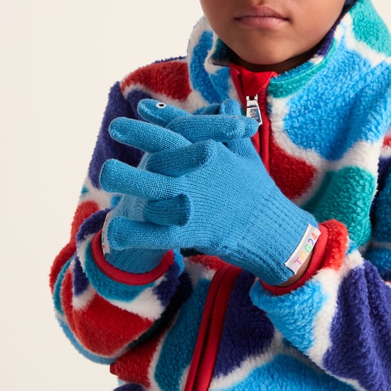 Soay Kids Shaun the Sheep Knit Gloves Sky Blue - Image 3
