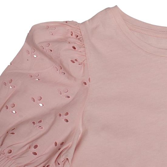 Meisjes-T-shirt met geborduurde pofmouwen 601395 - Image 2