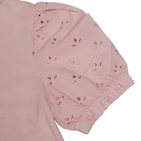 Meisjes-T-shirt met geborduurde pofmouwen 601395 - Image 3