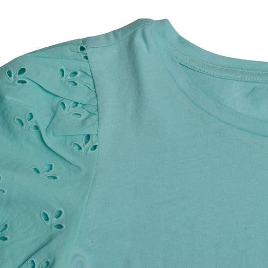 Meisjes-T-shirt met geborduurde pofmouwen 601395 - Image 3
