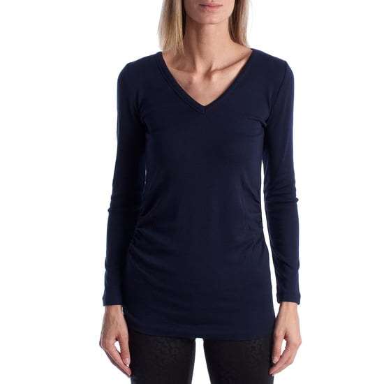 Modern positie T-shirt met V-hals en lange mouwen 719653 Dames - Image 1