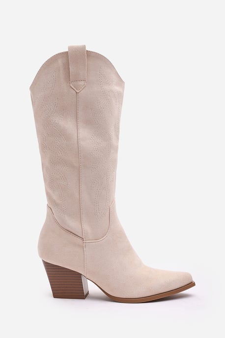 Wheres That From Womens 'Brynn' Calf Cowboy Boots Block Heel Western Embroidered - Image 2