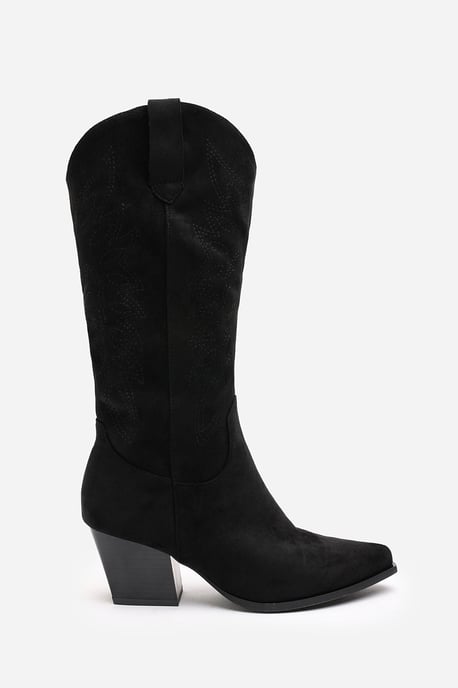 Wheres That From Womens 'Brynn' Calf Cowboy Boots Block Heel Western Embroidered - Image 2