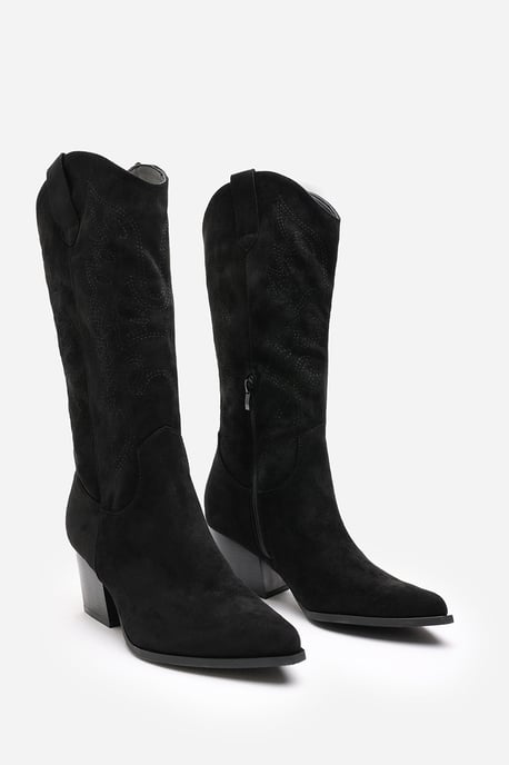 Wheres That From Womens 'Brynn' Calf Cowboy Boots Block Heel Western Embroidered - Image 4