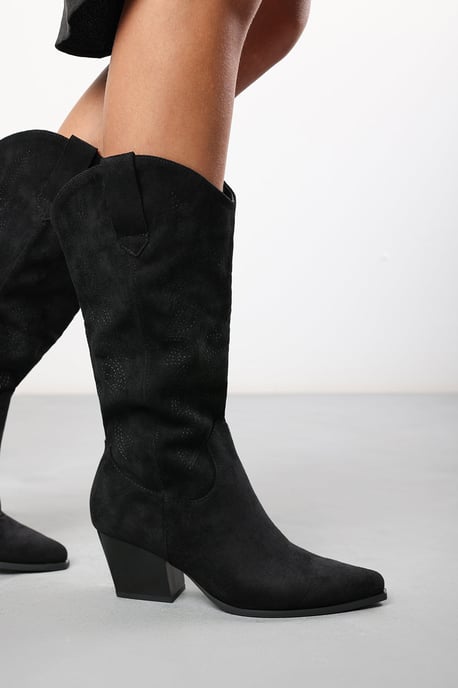 Wheres That From Womens 'Brynn' Calf Cowboy Boots Block Heel Western Embroidered - Image 5