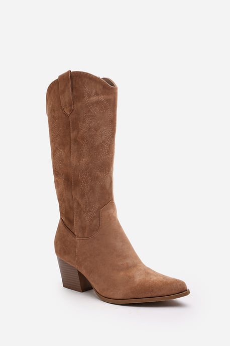 Wheres That From Womens 'Brynn' Calf Cowboy Boots Block Heel Western Embroidered - Image 3