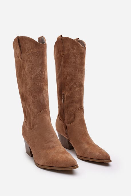Wheres That From Womens 'Brynn' Calf Cowboy Boots Block Heel Western Embroidered - Image 4