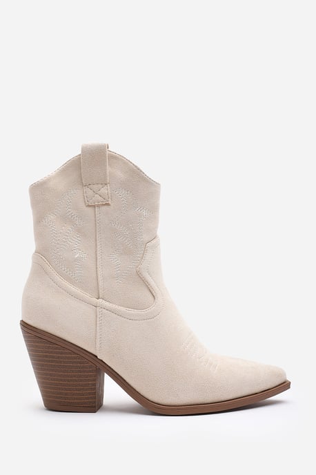 Wheres That From Womens 'Whitney' Suede Cowboy Boots Ankle Length Western Block Heel - Image 2
