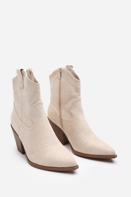 Wheres That From Womens 'Whitney' Suede Cowboy Boots Ankle Length Western Block Heel - Image 3