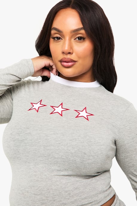 Plus Star Icon Fitted Long Sleeve Top - Image 4