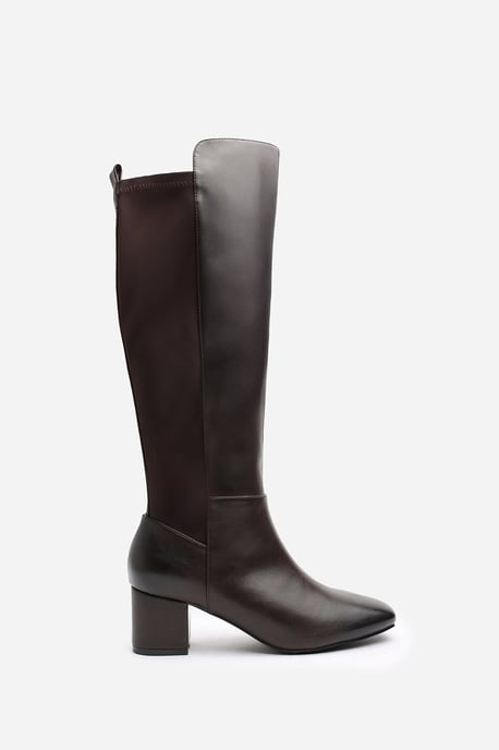 Wheres That From Womens 'Cherish' Block Heel Knee High Boots With Side Zip - Image 2