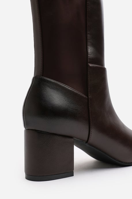 Wheres That From Womens 'Cherish' Block Heel Knee High Boots With Side Zip - Image 5