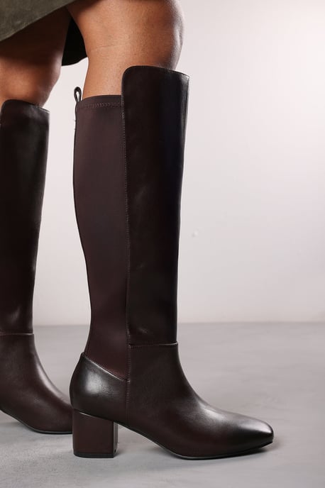 Wheres That From Womens 'Cherish' Block Heel Knee High Boots With Side Zip - Image 6