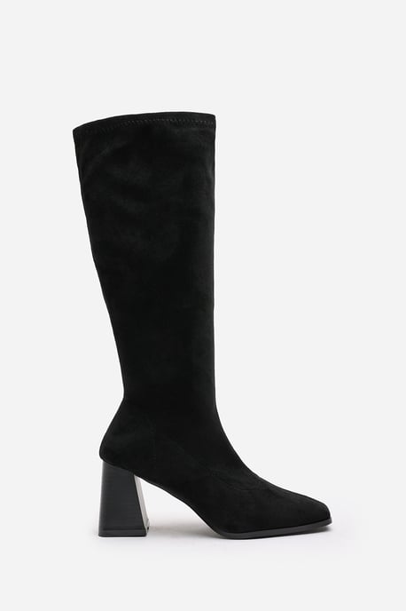 Wheres That From Womens 'Yasmine' Stretch Calf Suede Block Heel Boots - Image 2