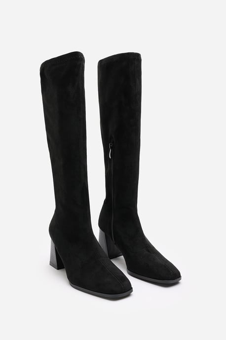 Wheres That From Womens 'Yasmine' Stretch Calf Suede Block Heel Boots - Image 3