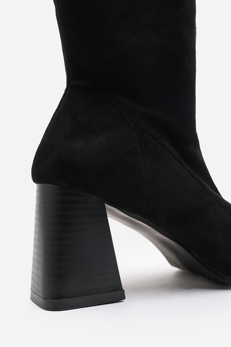 Wheres That From Womens 'Yasmine' Stretch Calf Suede Block Heel Boots - Image 4