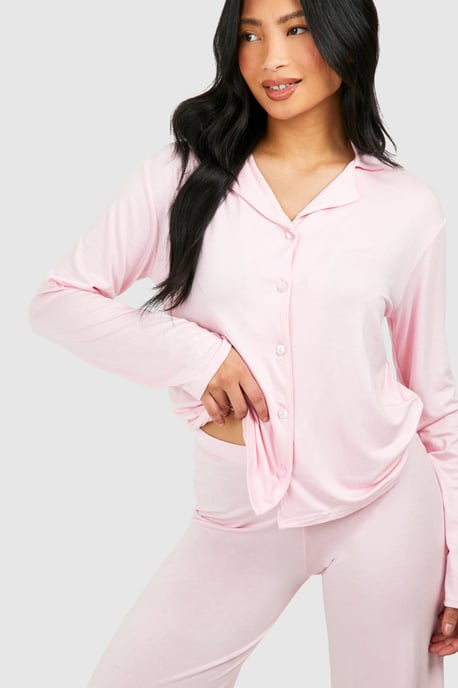 Petite Long Sleeve Shirt & Trousers Pyjama Set - Image 4