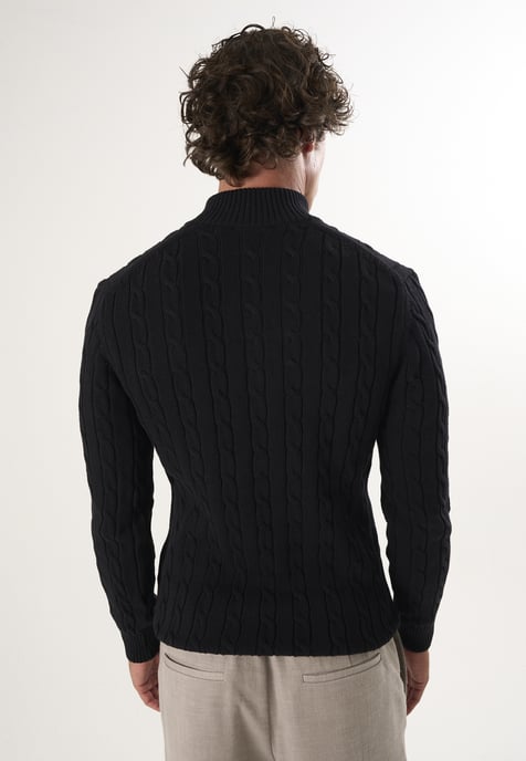 Pullover Cable Knit Half Zipper Pullover - Image 4
