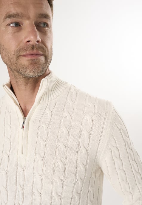 Pullover Cable Knit Half Zipper Pullover - Image 3