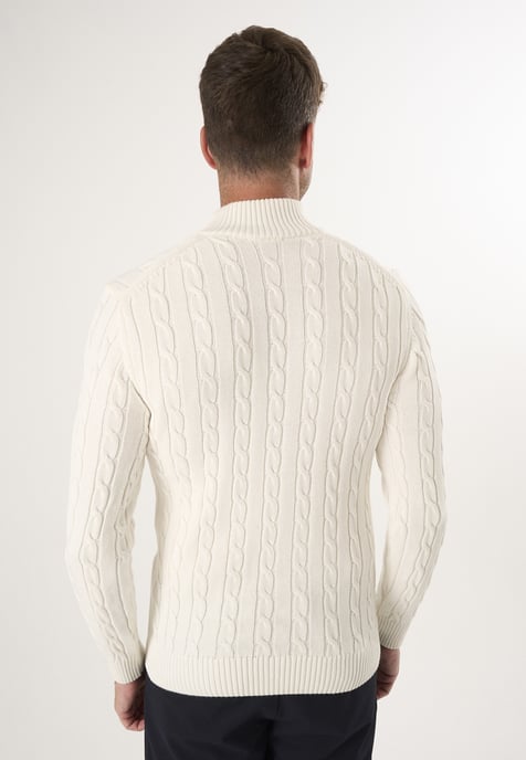 Pullover Cable Knit Half Zipper Pullover - Image 4