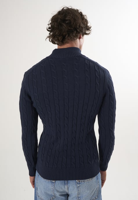 Pullover Cable Knit Half Zipper Pullover - Image 4