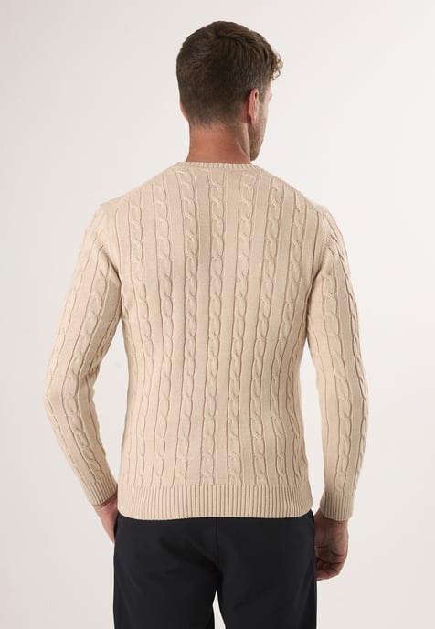 Pullover Cable Knit Crew Neck Pullover - Image 3