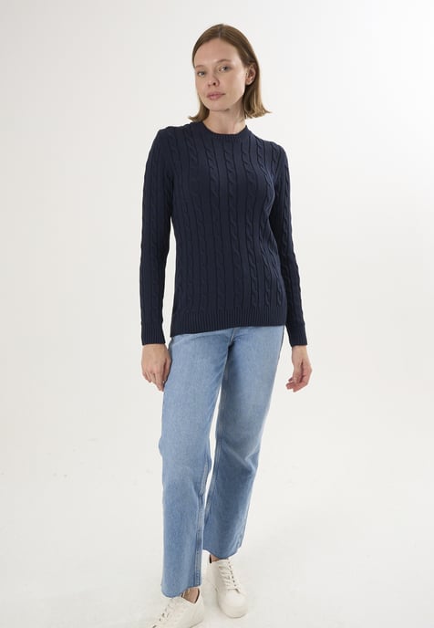 Pullover V-Neck Cable Knit Pullover - Image 2