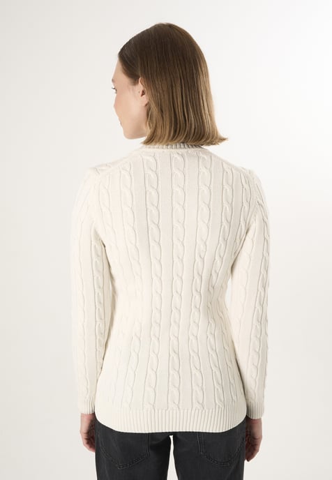 Pullover V-Neck Cable Knit Pullover - Image 4