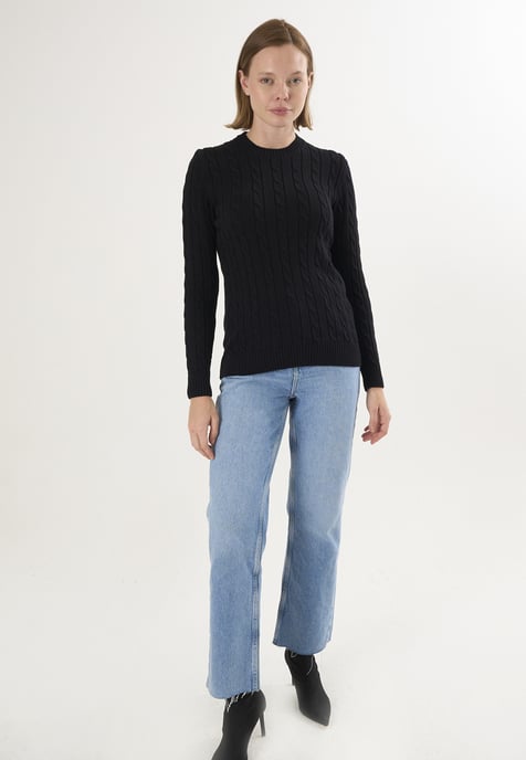 Pullover V-Neck Cable Knit Pullover - Image 2